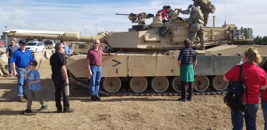 Dr. Valasek with M1A1 Abrams at Ft. Hood