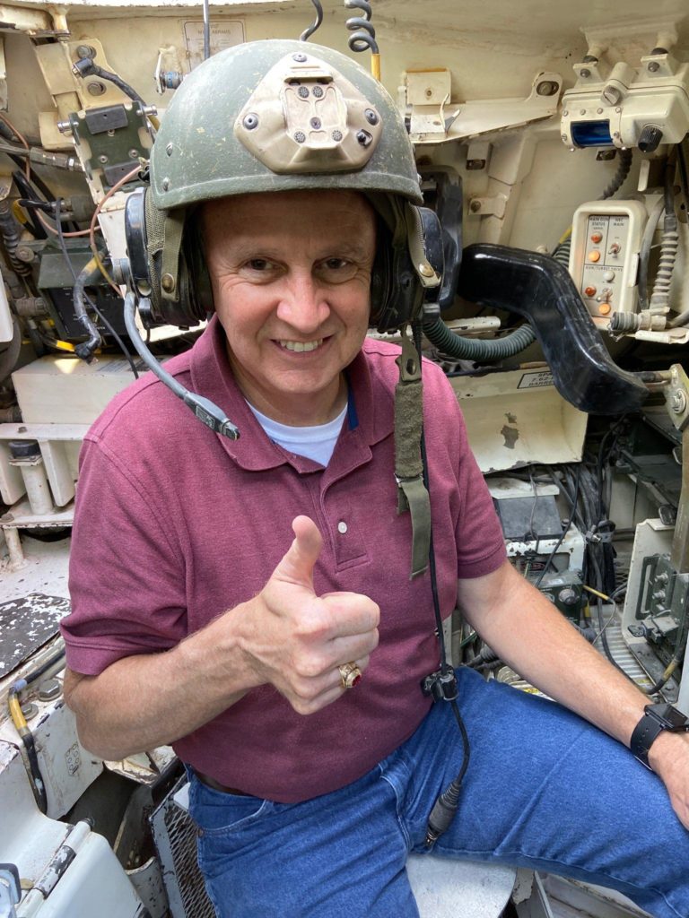 Dr. Valasek in turret M1A1 Abrams Battle tank