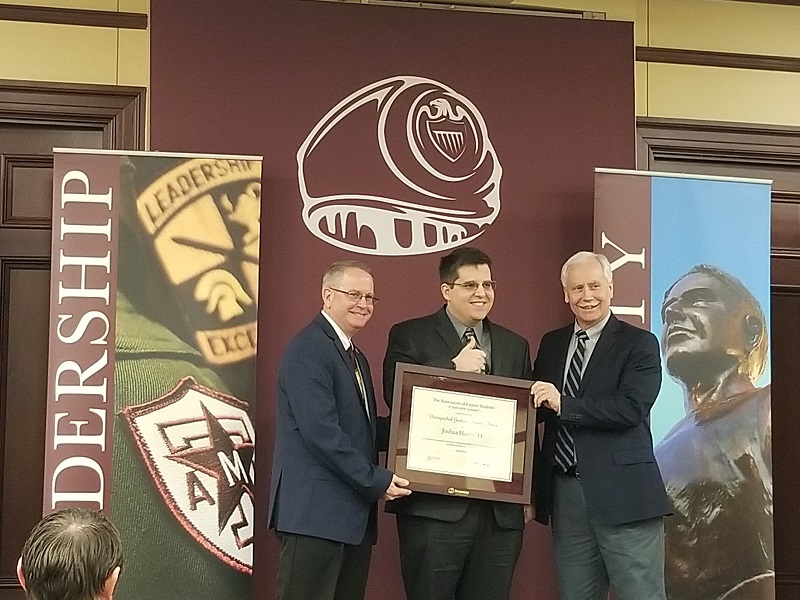 Josh Harris received Outstanding University MS student award