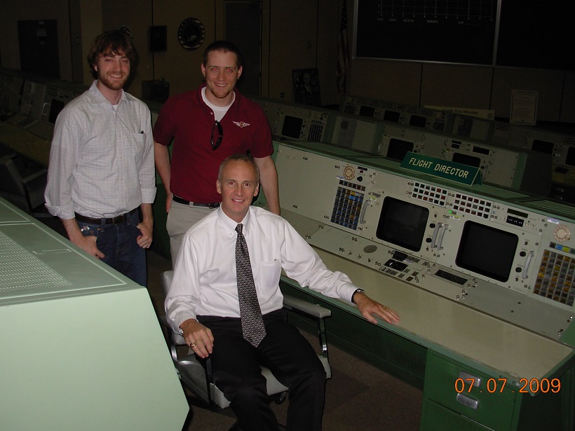 Dr. Valasek at Apollo mission control with VSCL alumni