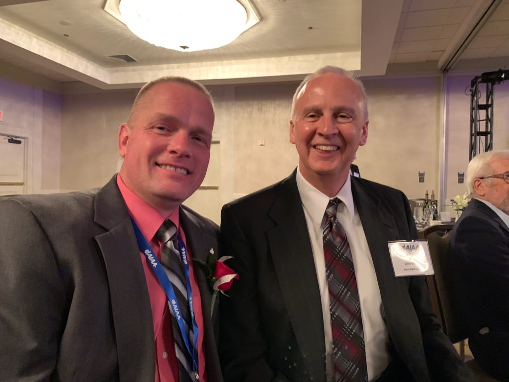 Dr. Valasek and Dr. Hanspeter Schaub at 2019 AIAA fellows dinner